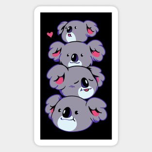 Kawaii Koala Head Pile by Tobe Fonseca Magnet